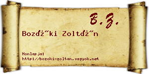Bozóki Zoltán névjegykártya